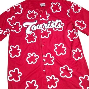 2016 MiLB Asheville Tourist Baseball Jersey Men XL Red Hawaiian